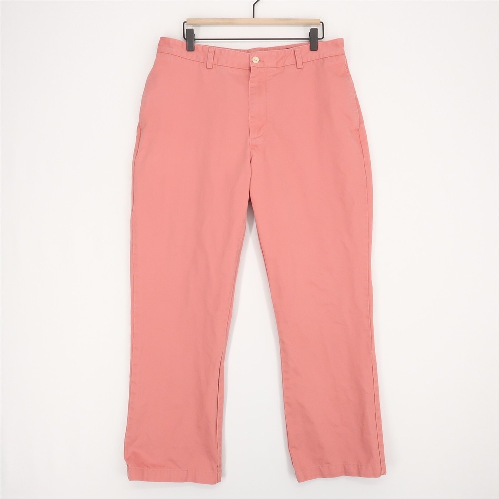 Vineyard Vines Club Pant Pants Mens 35x32 Pink Chino Cotton Twill Flat Front